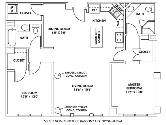  Floor Plan U - 2 Bedroom Apartment