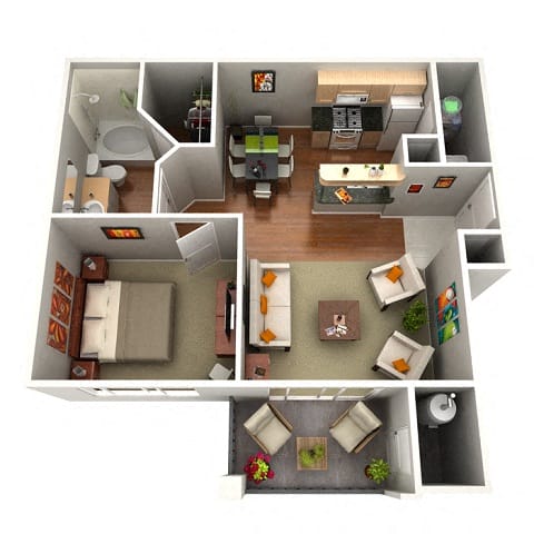 Floor Plan  Sage Floor Plan 1 Bedroom 1 Bath Apartments in Glendale AZ