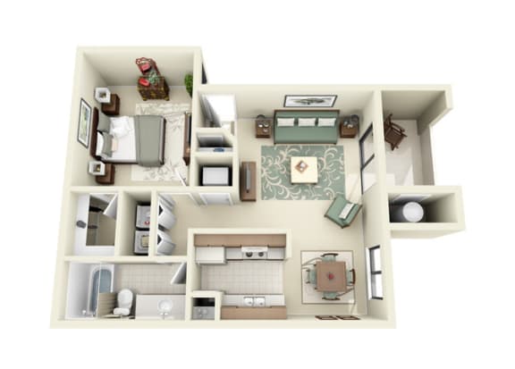 Floor Plan  1 bedroom apartments for rent in Northeast Albuquerque