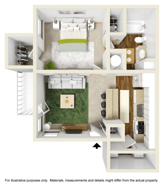 The Spruce Floor Plan The Spruce Floor Plan at Willow Ridge Apartments, Charlotte, 28210