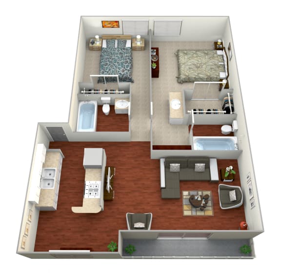 Villa Capri Apartments 2 Bedroom Apartment Floor Plan
