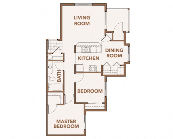 2x1 Floor Plan Vancouver, WA 98684 | Copper Lane Apartments