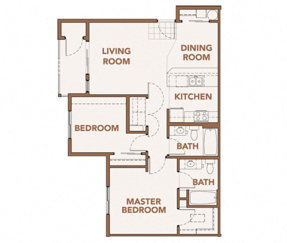 2x2 Floor Plan Vancouver, WA 98684 | Copper Lane Apartments