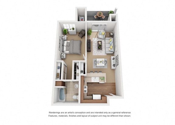 1 bed 1 bath Plan 1 floorplan 1 bed 1 bath Plan 1 floorplan at Sumida Gardens Apartments, Santa Barbara, CA