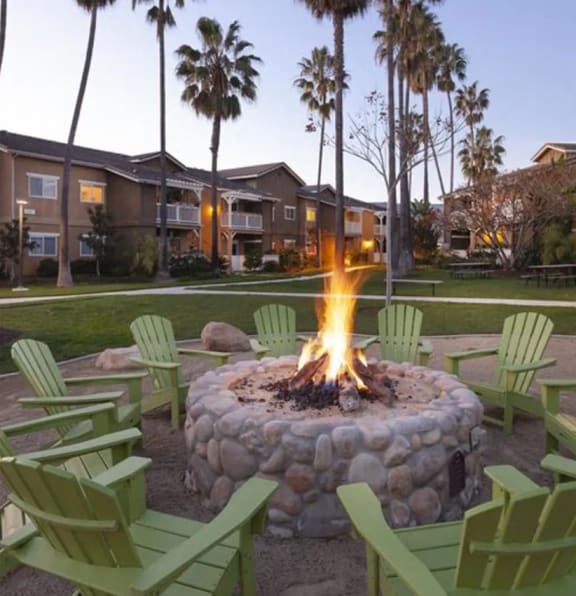 Courtyard Firepit at Sumida Gardens Apartments, Santa Barbara, CA
