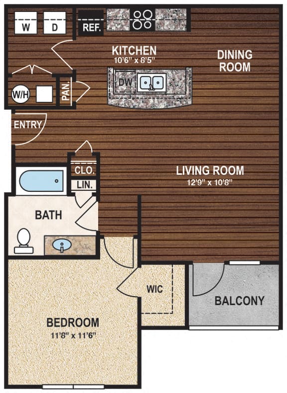 Floor Plans of The Promenade Apartments at Pinnacle Hills in Rogers, AR