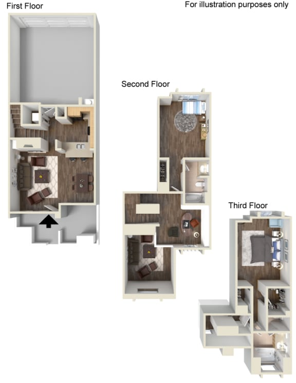 2 Bed - 2 Bath Floor Plan at Ontario Town Square Townhomes Ontario, CA