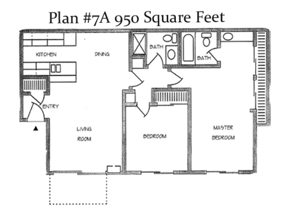 2_Bedroom_2_Bath Floor Plan at Charter Oaks Apartments, Thousand Oaks, CA