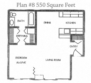 550 Sq.Feet Floor Plan at Charter Oaks Apartments, California