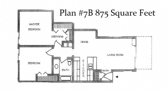875 Sq.Feet Floor Plan at Charter Oaks Apartments, California