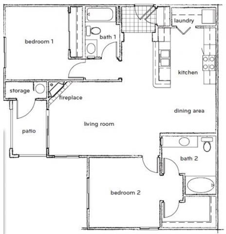 The Halsey 2 Bed 2 Bath Floorplan at Sterling Village Apartments