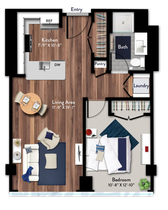 1 Bedroom C 1 Bath Floor Plan 1 Bedroom C 1 Bath Floor Plan at 1919 Market St., Pennsylvania