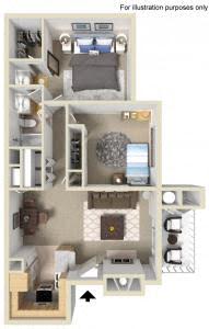2 Bedroom Floor Plan Vacaville CA Apartments for rent Hidden Creek