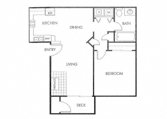 Floor Plan  Maple Ridge | One Bedroom Apartments l Modesto, CA Apartments l Maple Ridge Apartments