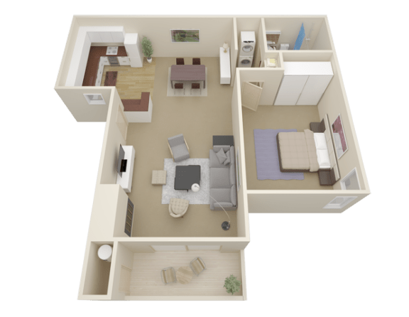 Floor Plan  1x1 units available at Oak Ridge Apartments in Sacramento, CA