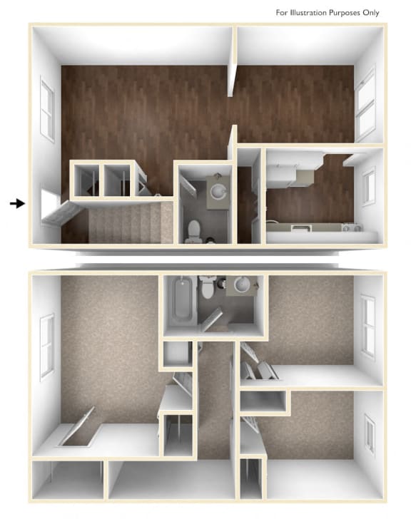 Three Bedroom Apartment Floor Plan Colonial Estates Apartments