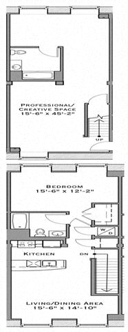 Floor Plan 1 Bedroom Live and Work