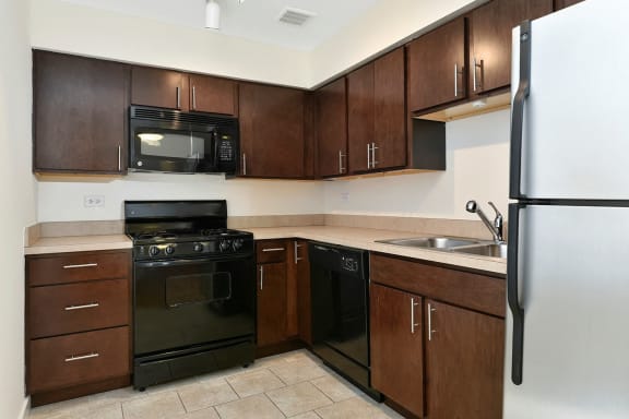 Fully equipped kitchen at Reside on Stratford, Chicago, IL,60657