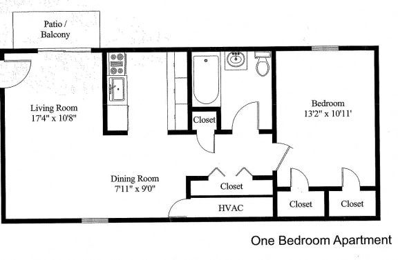 1 bed 1 Bath Apartment in Elizabethtown