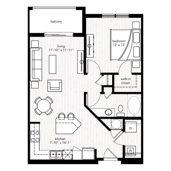 The Monte Carlo floor plan at Crystal Riviyera Apartments