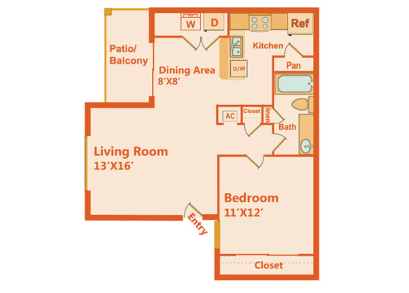  Floor Plan Valencia - 1 Bedroom