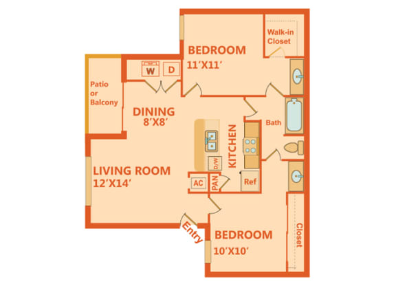 Floor Plan  Orchard - 2 Bedrooms