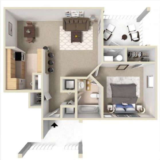 Floor Plan  Rosemont I Floor Plan at Ashton Creek Apartments, PRG Real Estate Management, Chester, VA
