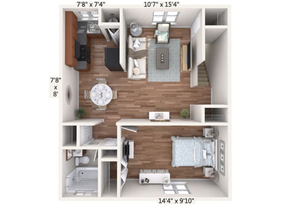 Floor Plan  1 Bedroom Upper