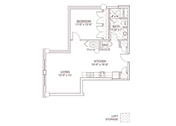 McPherson 5 Floor Plan at Lofts at Euclid, St. Louis, 63108