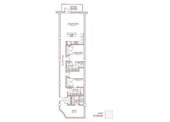 Taylor 4 Floor Plan at Lofts at Euclid, Missouri