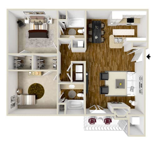  Floor Plan Two Bedroom B