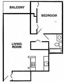 Floor Plan  Richland, WA Cedar North Apartments 1 bedroom 1 bath
