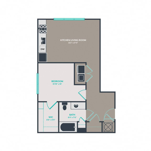 S1.1 Floor Plan at Link Apartments&#xAE; West End, Greenville, 29601