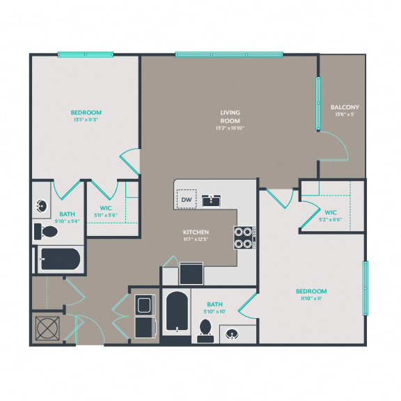 B4 Floor Plan at Link Apartments&#xAE; West End, Greenville, 29601