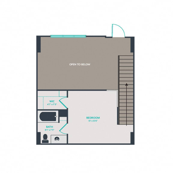 1 Bed 1.5 Bath Floor Plan at Link Apartments&#xAE; West End, South Carolina, 29601