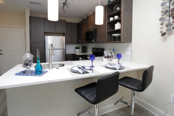 Gourmet Kitchen With Island at Link Apartments&#xAE; West End, Greenville, 29601