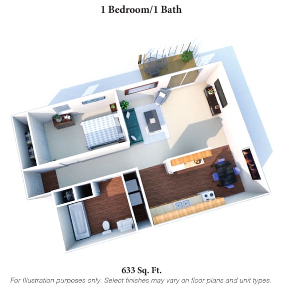 Floor Plan  One Bedroom One Bath