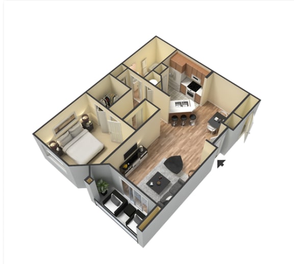 1 Bedroom 1 Bathroom Floor Plan at Portofino Apartment Homes, Tampa, FL