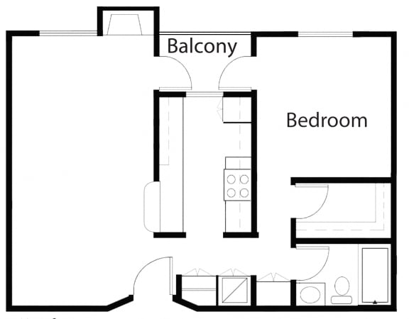 Floor Plan  One Bedroom Apartment Floor Plan