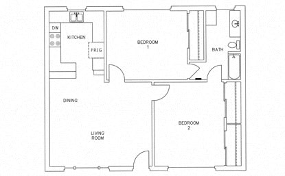 Floor Plan 2 Bedroom 1 Bathroom