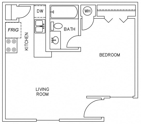 Floor Plan 0 Bedroom 1 Bathroom