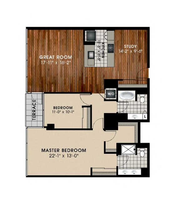 B8 2 Bedroom 2 Bathroom Floor Plan at Optima Old Orchard Woods, Skokie