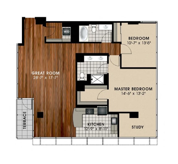 B9 2 Bed 2 Bath Floor Plan B9 2 Bed 2 Bath Floor Plan at Optima Old Orchard Woods, Illinois