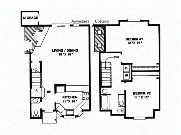 Floor Plan  2BR 1.5BA TH