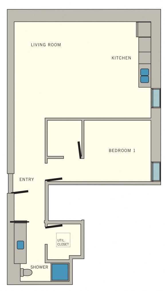 Floor Plan  A8 Floor Plan at Aviator at Brooks Apartments, Clear Property Management, San Antonio, TX