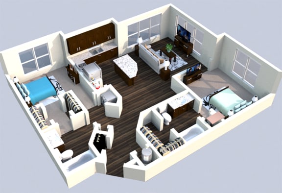 Floor Plan  Landon House Apartments in Lake Nona Orlando, FL 32827 floor plan 2br 2 ba