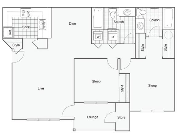 Floor Plan | Hanover Apartments For Rent in Beaverton, OR