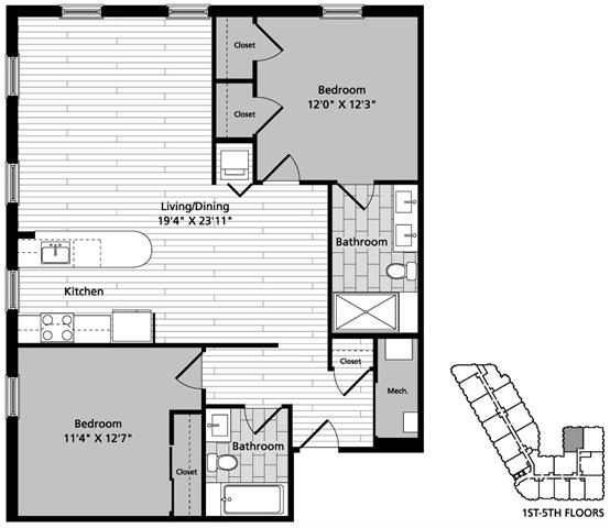 D6 Floor Plan D6 Floor Plan at Gatehouse 75, Massachusetts