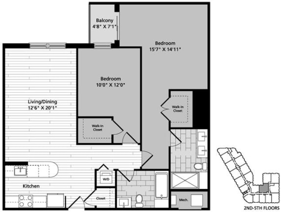 Floor Plan  D8 Floor Plan at Gatehouse 75, Charlestown, MA