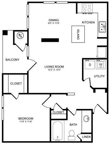 A3 Floor Plan at Highlands Hill Country, Texas